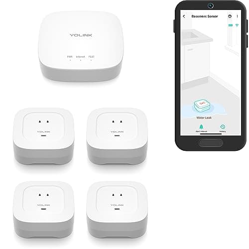 YoLink Water Leak Starter Kit (Hub + 4 Leak Sensor 4)