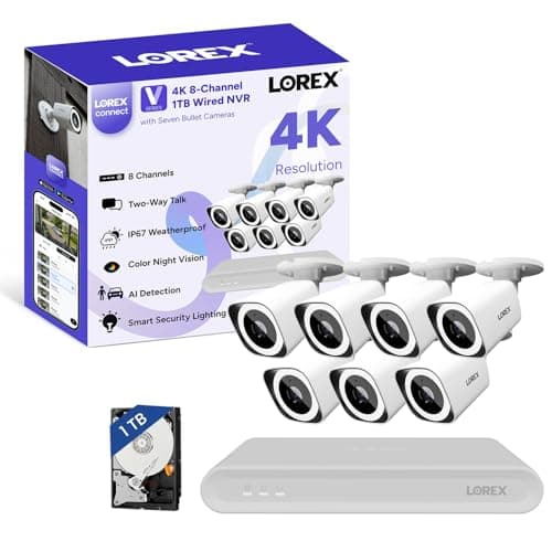 Lorex V-Series 8-Channel 4K NVR System (7 Cameras)